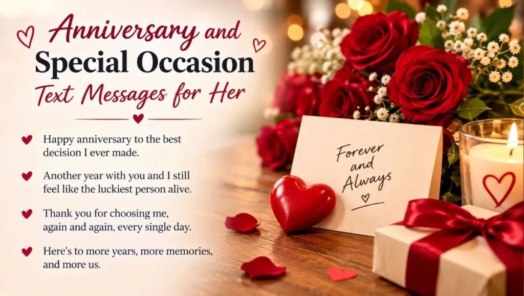 Anniversary and Special Occasion Text Messages for Her