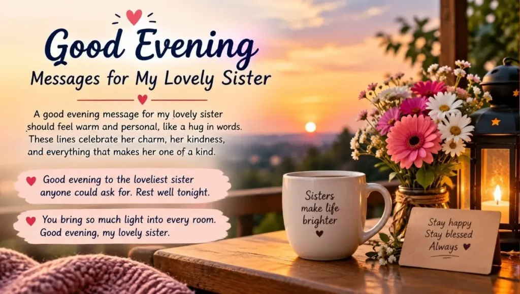 Good Evening Messages for My Lovely Sister